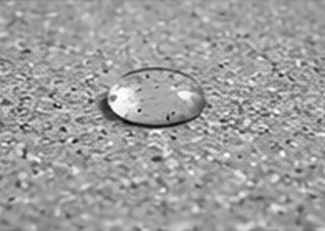 Water droplet on a sealed decorative resin surface