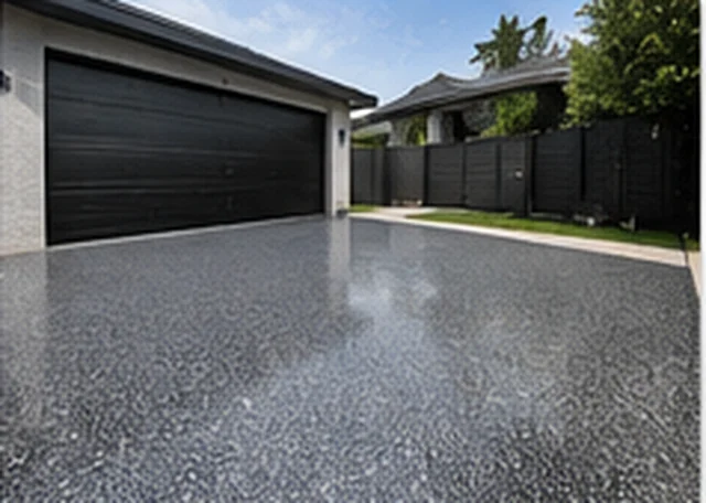 Decorative grey resin flooring at a contemporary property
