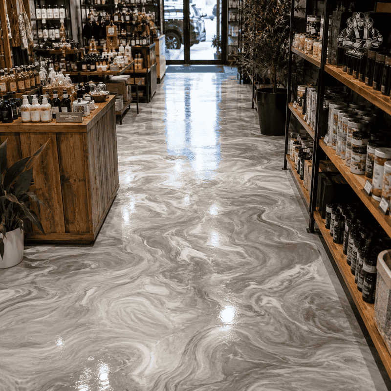 Recent metallic marble epoxy flooring work completed in Brunswick – project 4