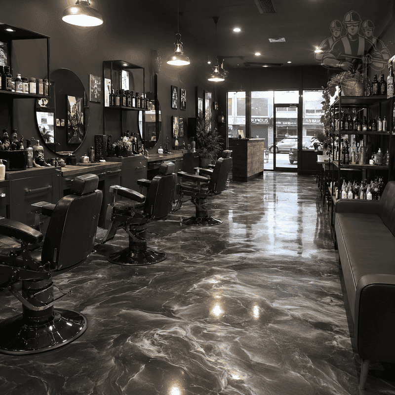 Recent metallic marble epoxy flooring work completed in Camberwell – project 9