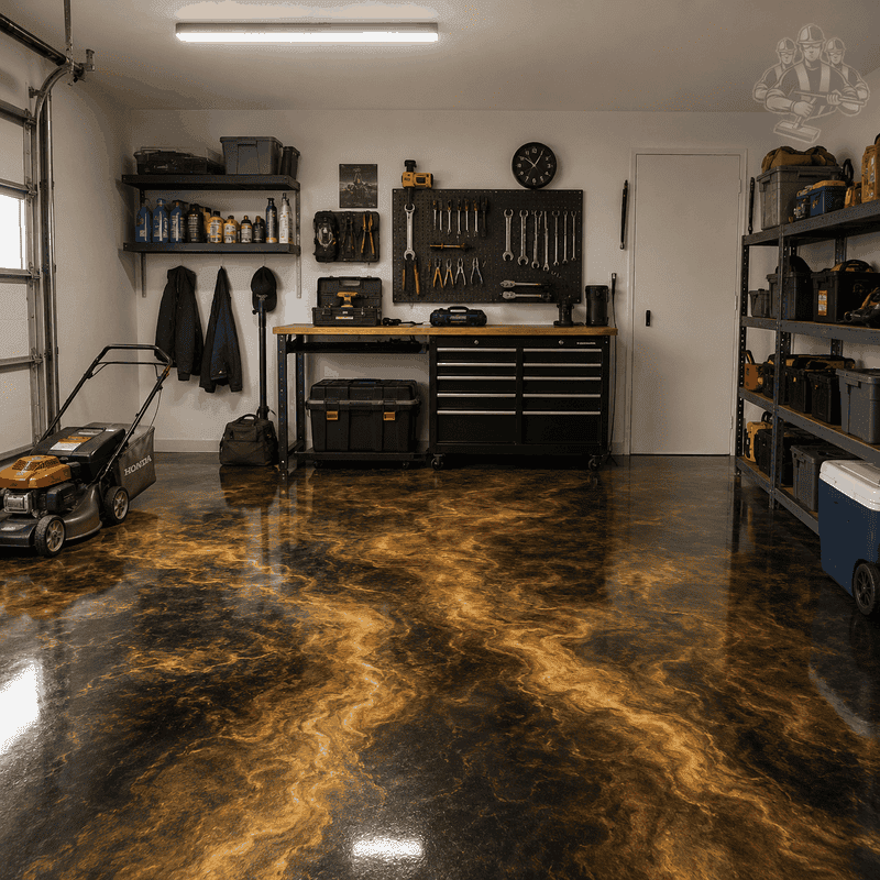 Recent metallic marble epoxy flooring work completed in Clifton Hill – project 8