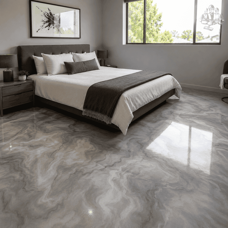 Recent metallic marble epoxy flooring work completed in Melbourne – project 3
