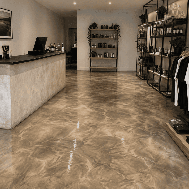 Recent metallic marble epoxy flooring work completed in Melbourne – project 6
