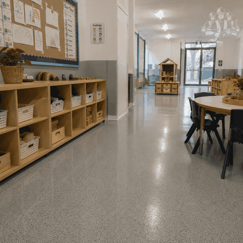 Recent school healthcare and food epoxy flooring work completed in McKinnon – project 7