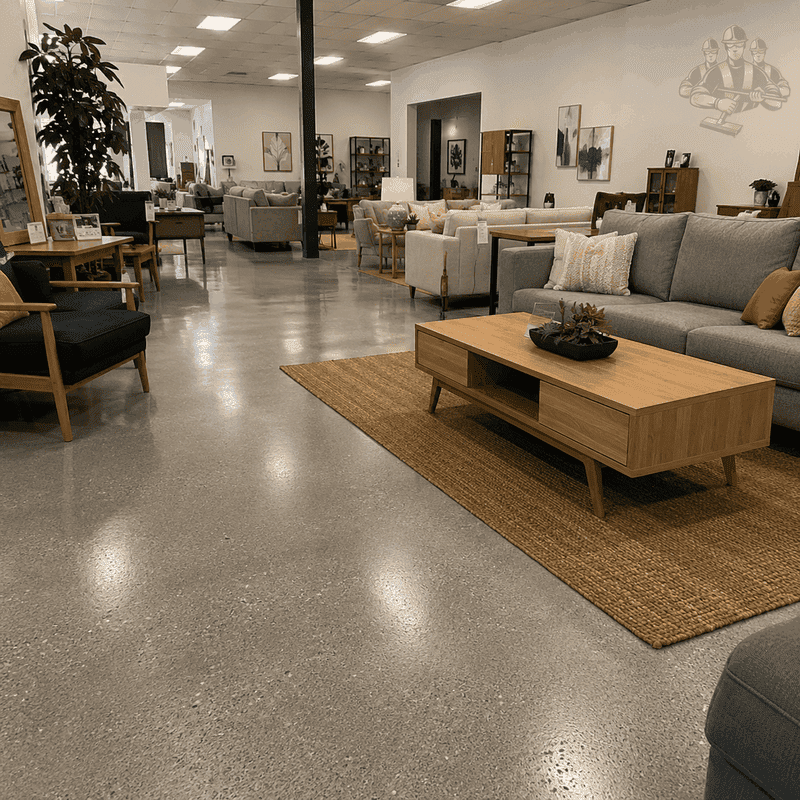 Recent showroom and retail epoxy flooring work completed in Burnside – project 9