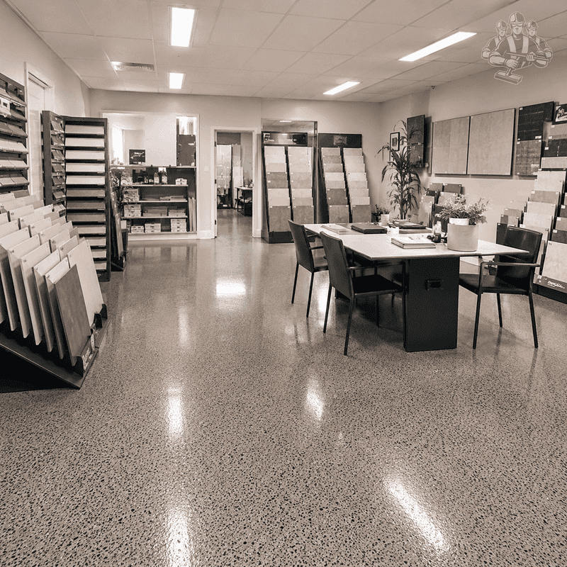 Recent showroom and retail epoxy flooring work completed in Cocoroc – project 5